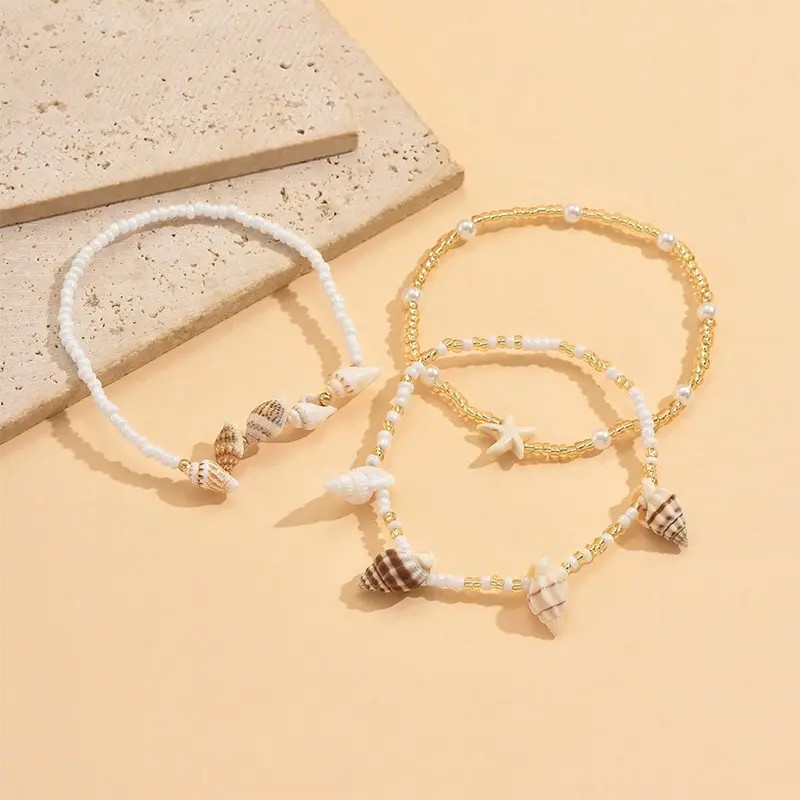 3-Piece Ocean Style Anklet for Women - Image 2
