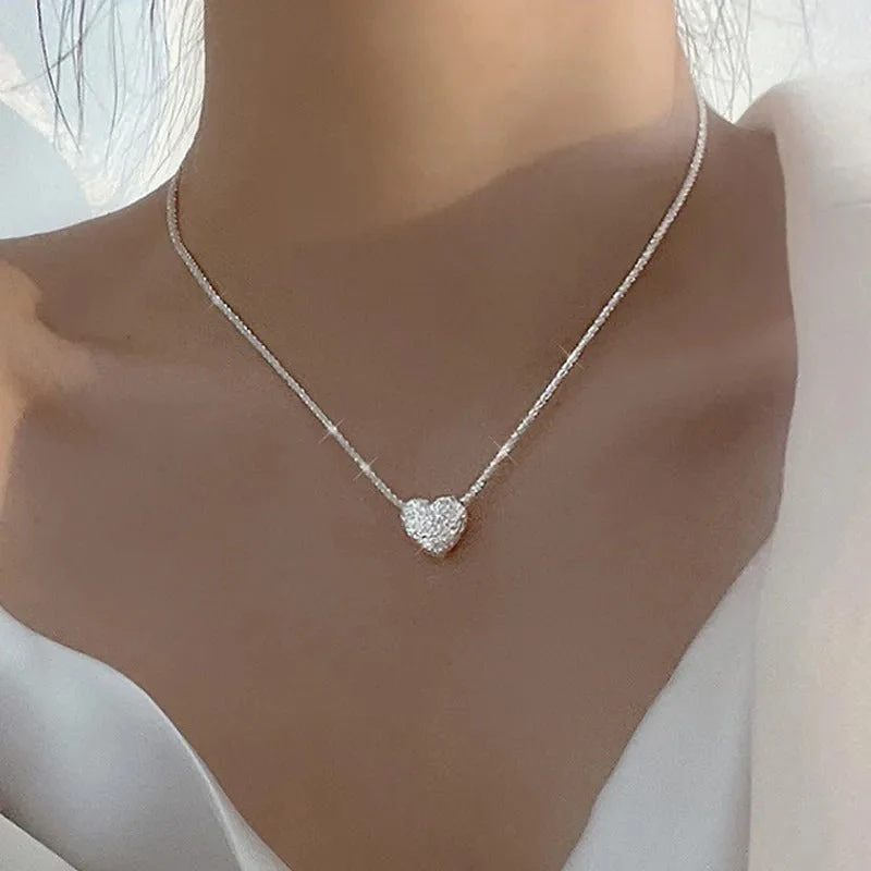 925 Silver Necklace with Engraved Heart - Image 3