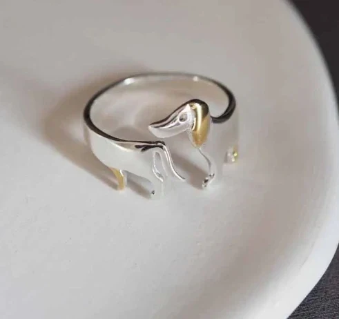 925 Sterling Silver Dachshund Ring – Adjustable Fit - Image 7