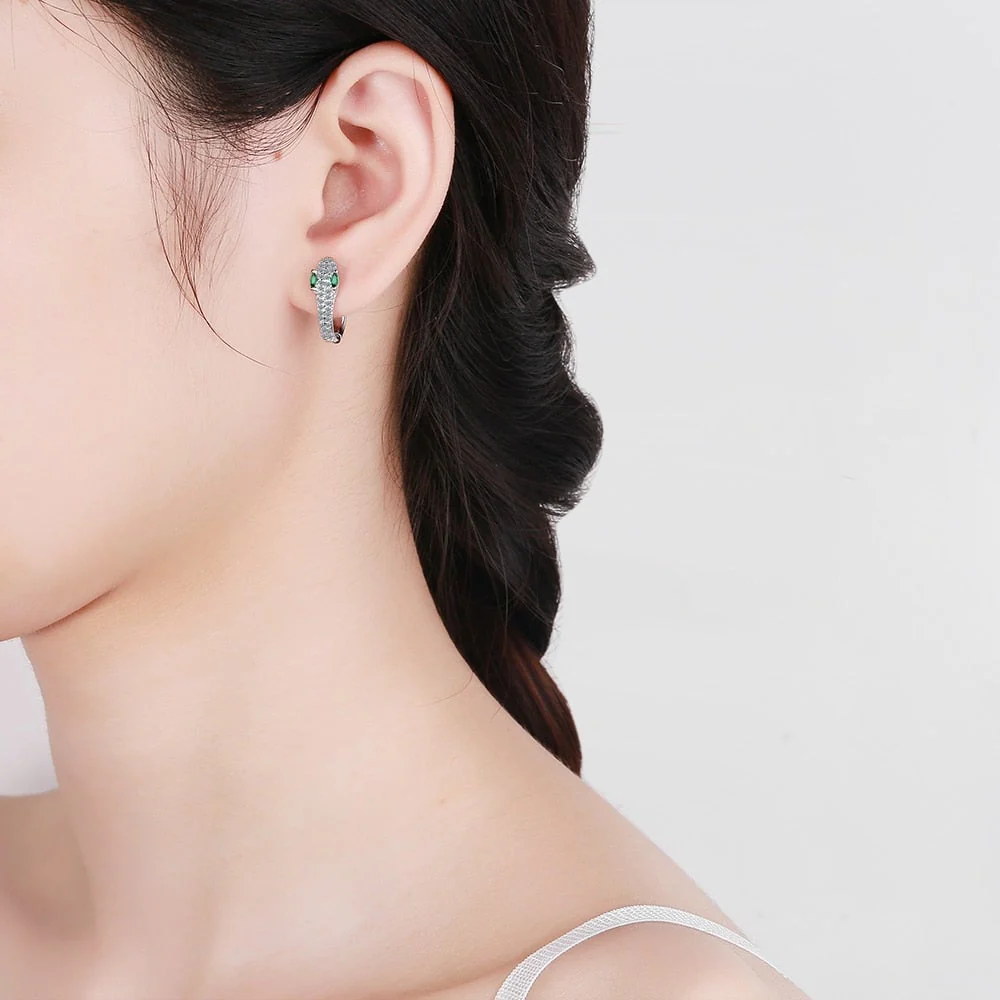 925 Sterling Silver Snake Earrings - Image 4