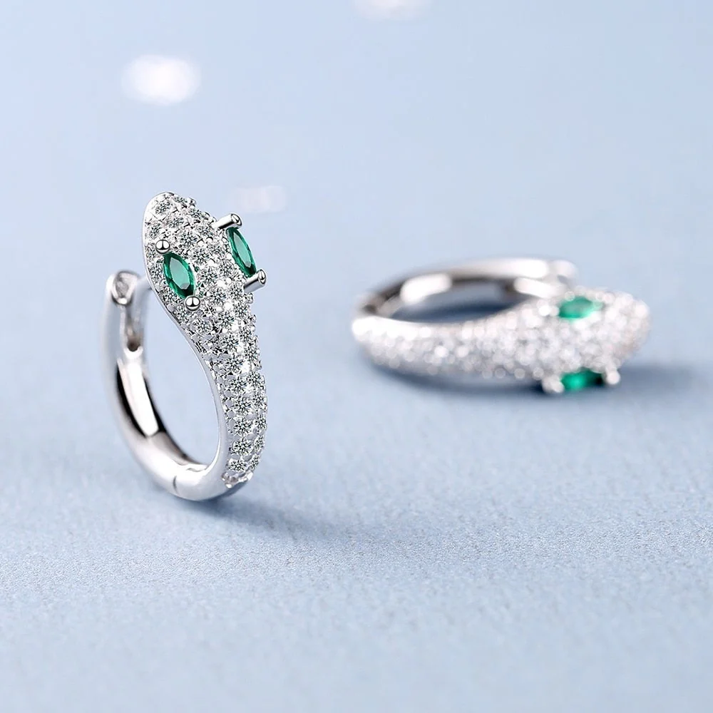 925 Sterling Silver Snake Earrings - Image 5