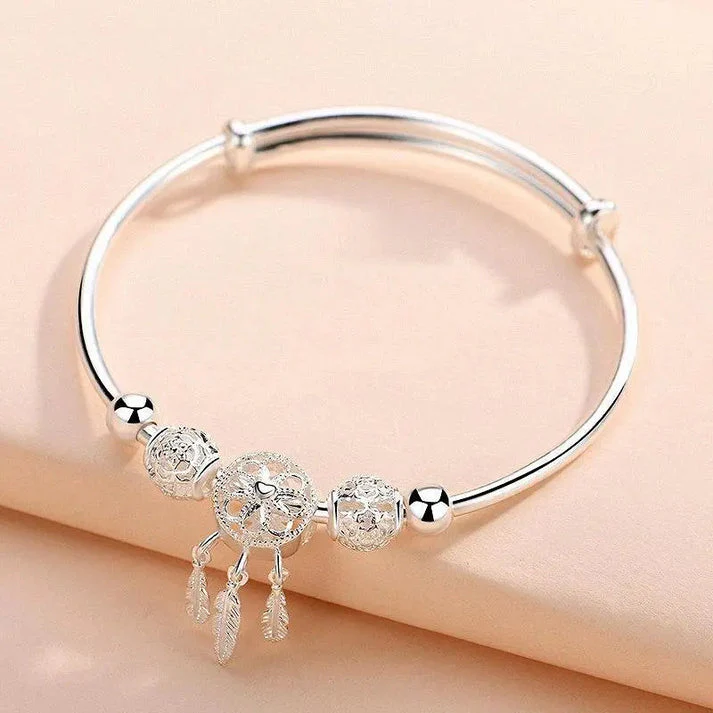 Adjustable Dreamcatcher Sterling Silver 925 Bracelet - Image 2