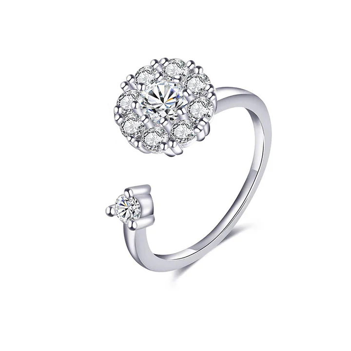 Anxiety Spinner Ring with Zirconia - Image 3