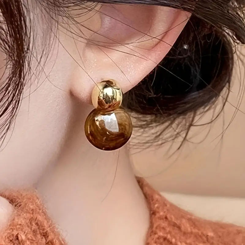AurÃ©lie Amber Drop Earrings | Gold - Image 2