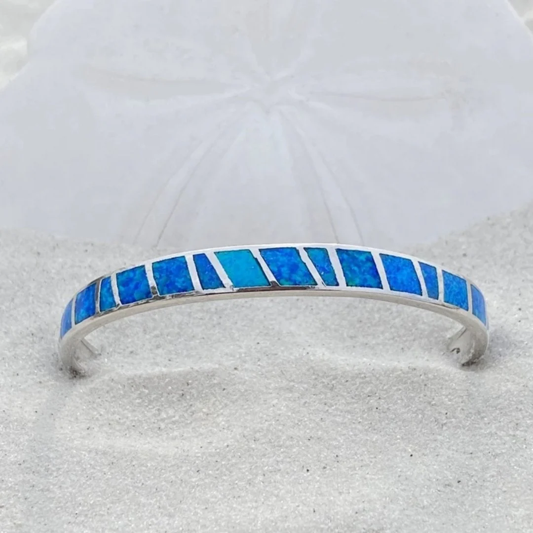Blue Opal and Silver Bracelet - Image 2