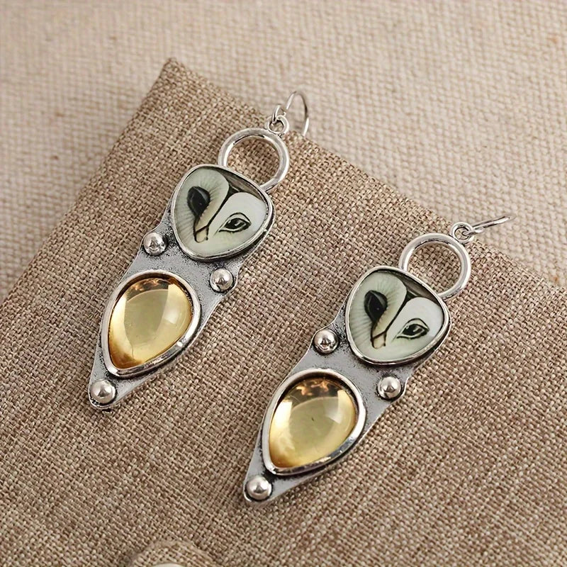 Boho Owl Drop Earrings - Nickel Free for Sensitive Ears - Image 2