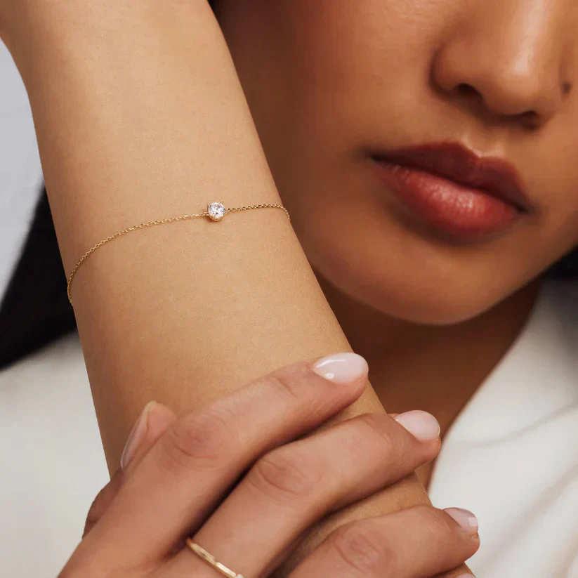 Cléa Moissanite Stone Bracelet | Gold - Image 3
