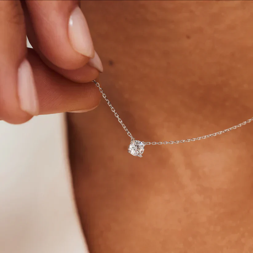 Clea Stone Necklace | White Gold - Image 2