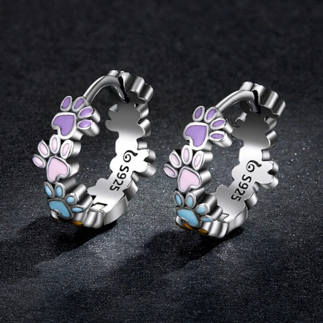 Colourful Paws Hoops Sterling Silver - Image 5