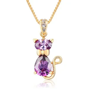 Crystal Cat Pendant Necklace - Image 7