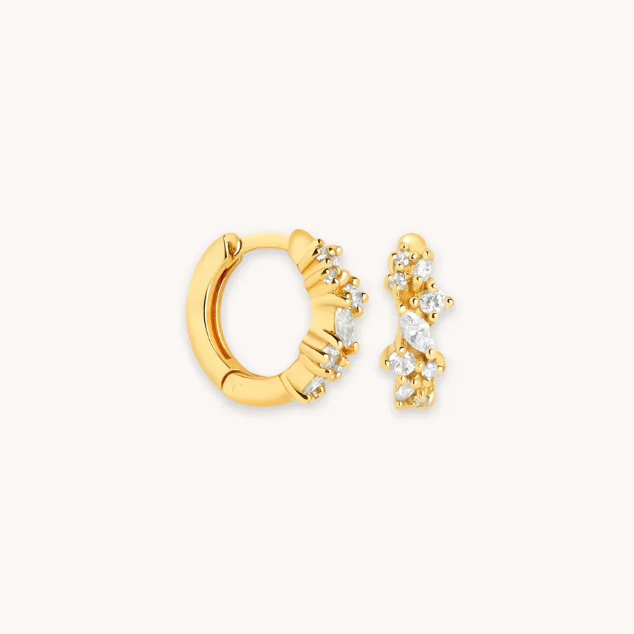 Crystal Cluster Huggies | White Gold - Image 6