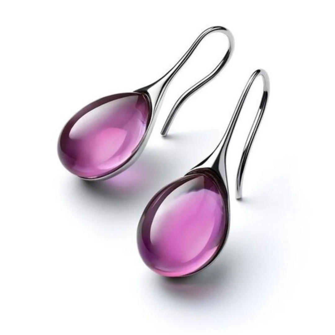 Crystal Drop Earrings in Gold and Silver - Image 2