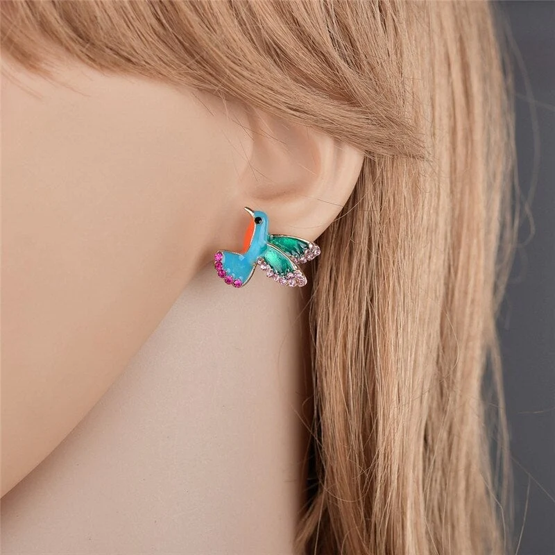 Crystal Hummingbird Earrings - Image 2