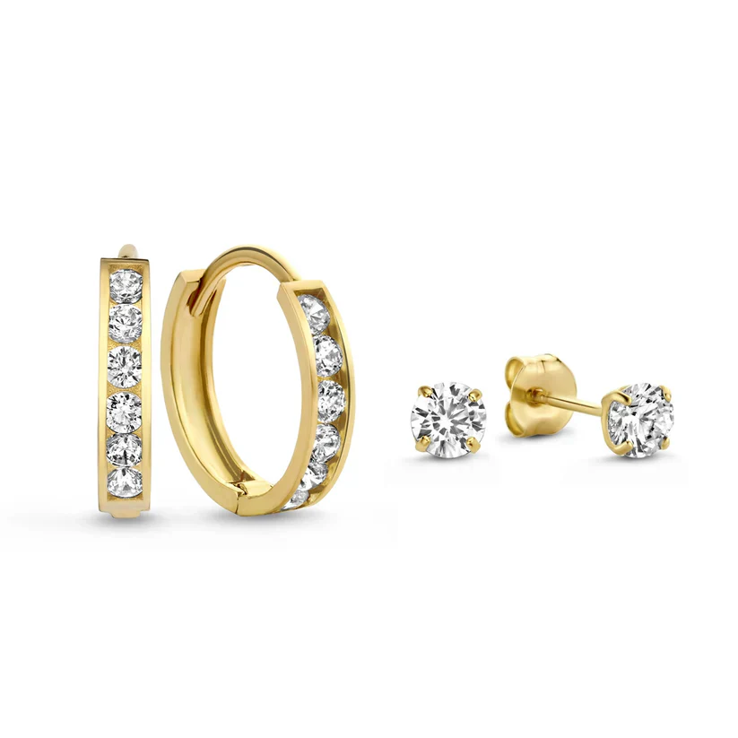 Dara Brillane Stone Earrings Set | White Gold - Image 8