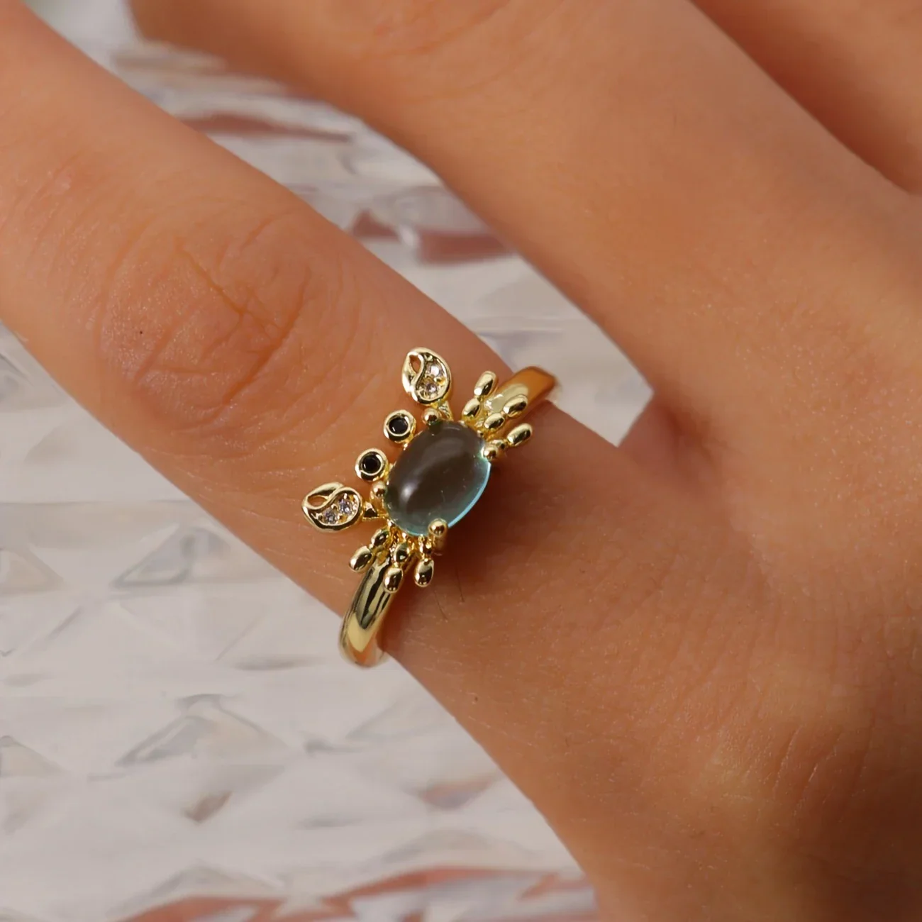 Elegant Adjustable Crab Ring - Image 2