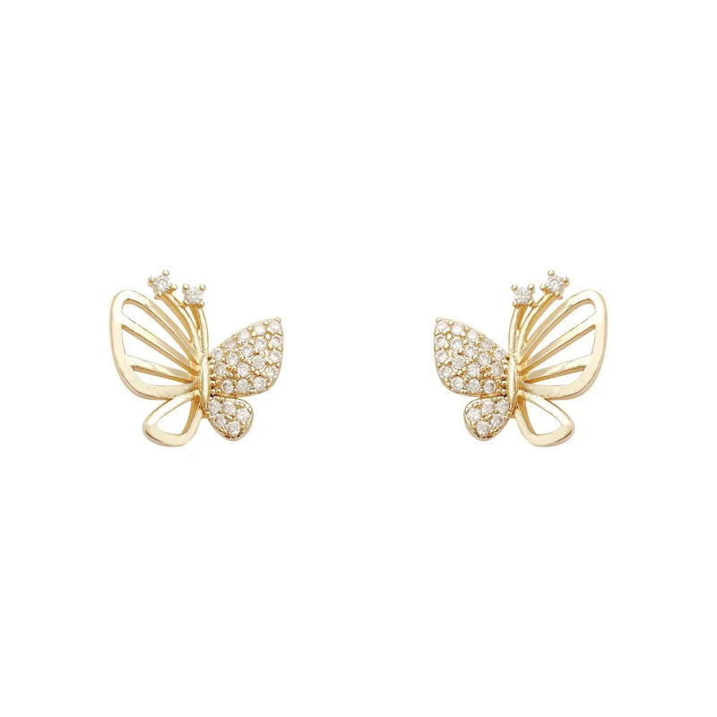 Elegant Zircon Butterfly Stud Earrings - Image 5