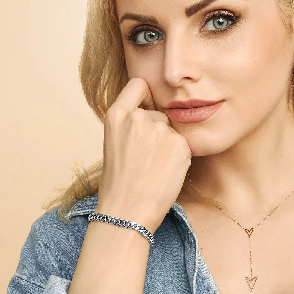 Estate Cuban Bracelet | White Gold - Image 3