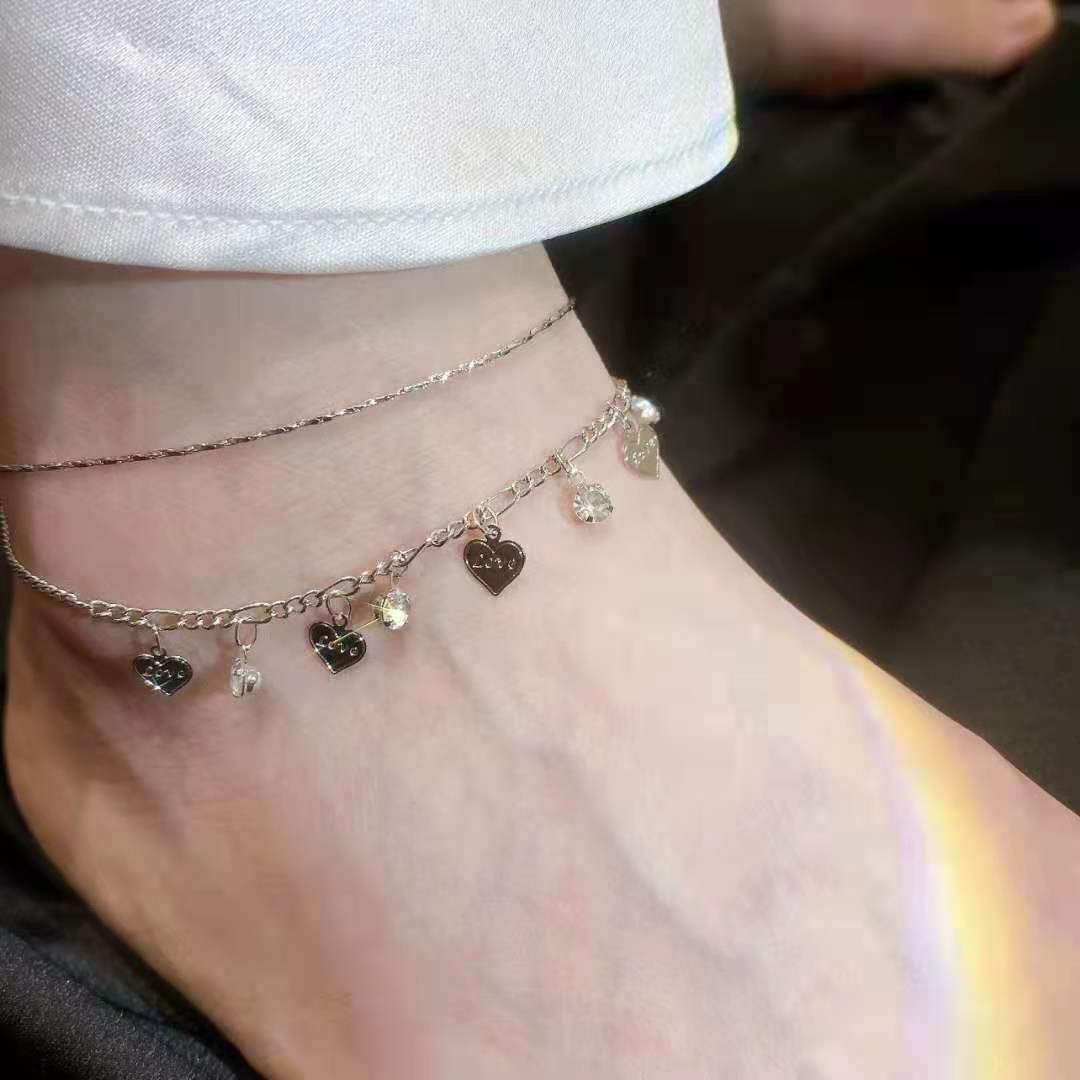 Gold Heart Chain Anklet - Image 5