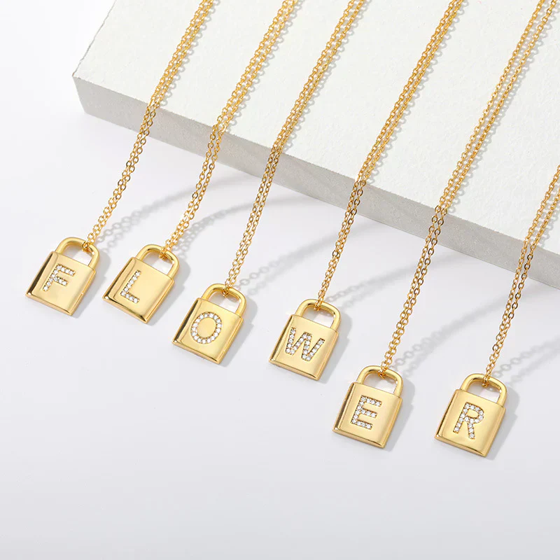 Golden Initial Lock Necklace - Image 12