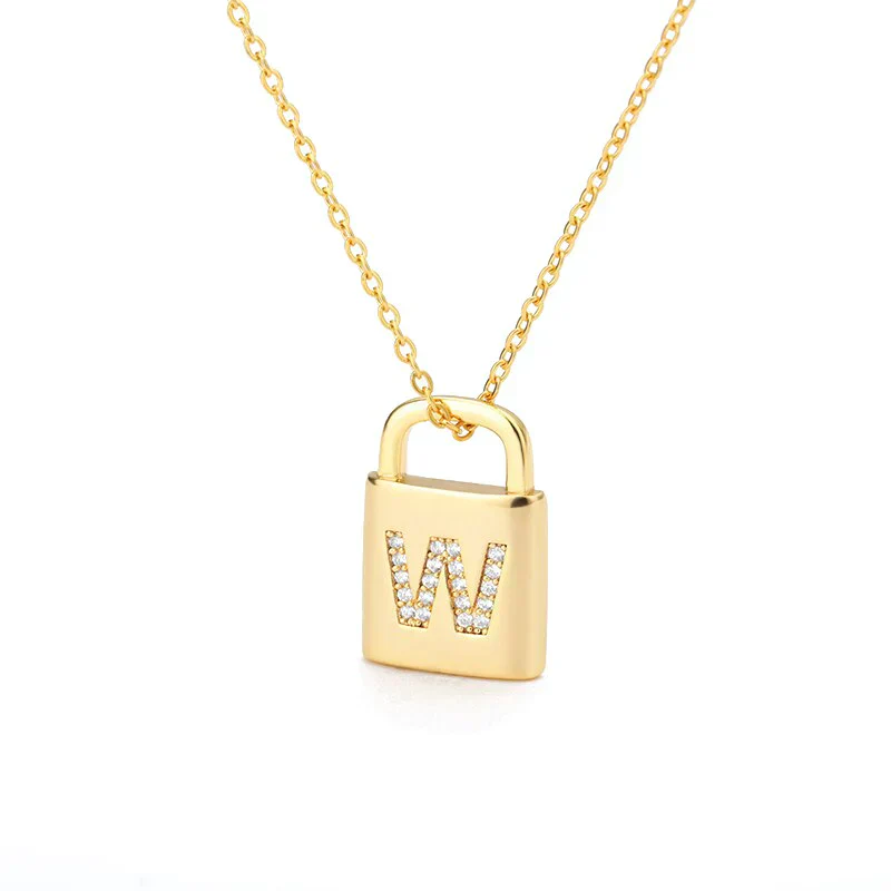 Golden Initial Lock Necklace - Image 19