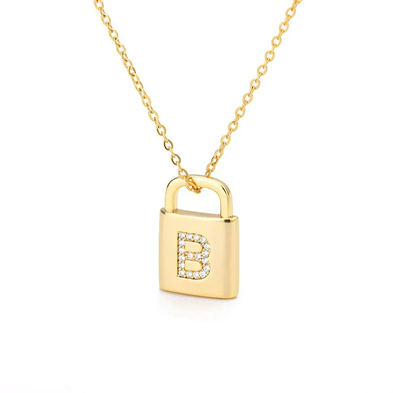 Golden Initial Lock Necklace - Image 25