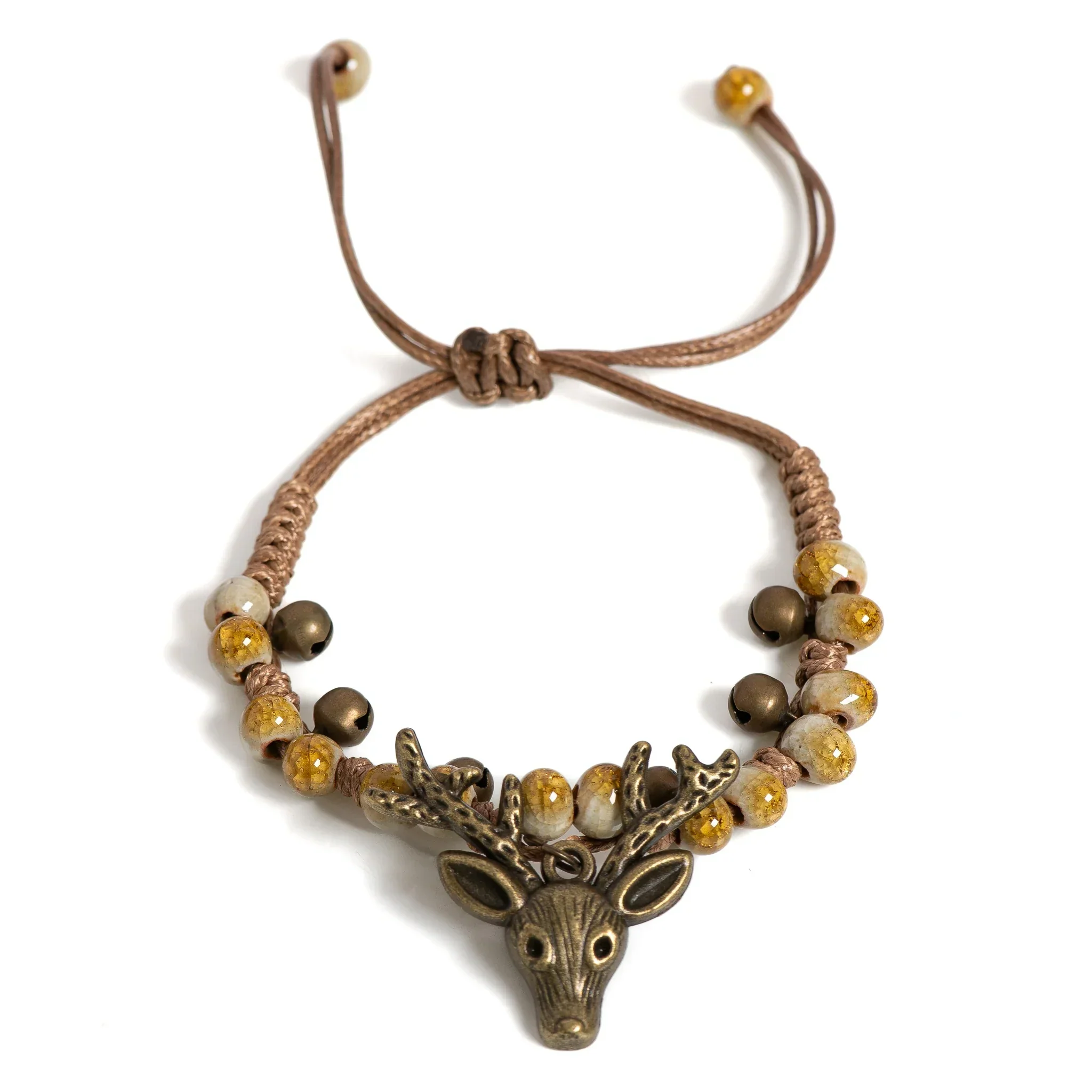 Handcrafted Ceramic Fawn Charm Bracelet