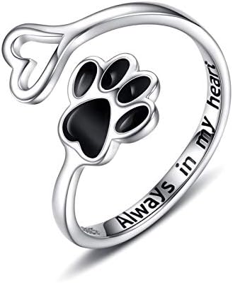 Handcrafted Paw & Heart Ring – Adjustable 925 Sterling Silver - Image 13
