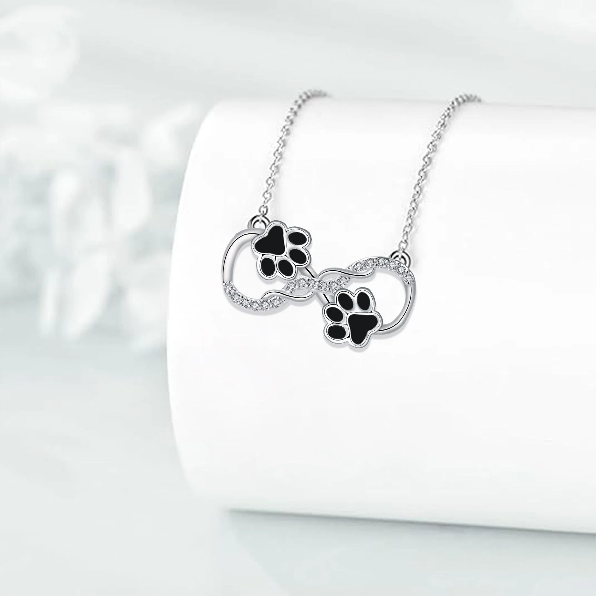 Infinity Symbol Pendant Necklace with Zirconia - Image 2