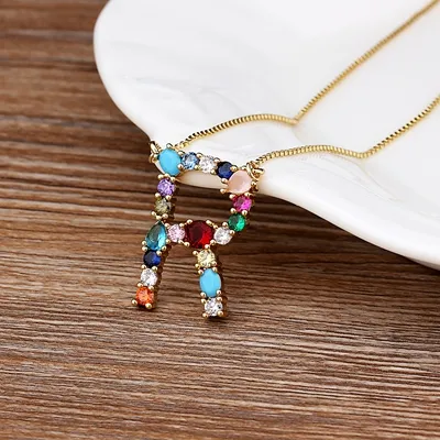 Initial and Gemstone 18K Gold Necklace - Image 17