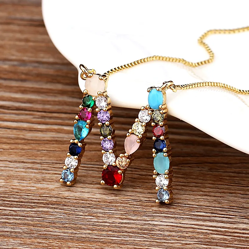 Initial and Gemstone 18K Gold Necklace - Image 23