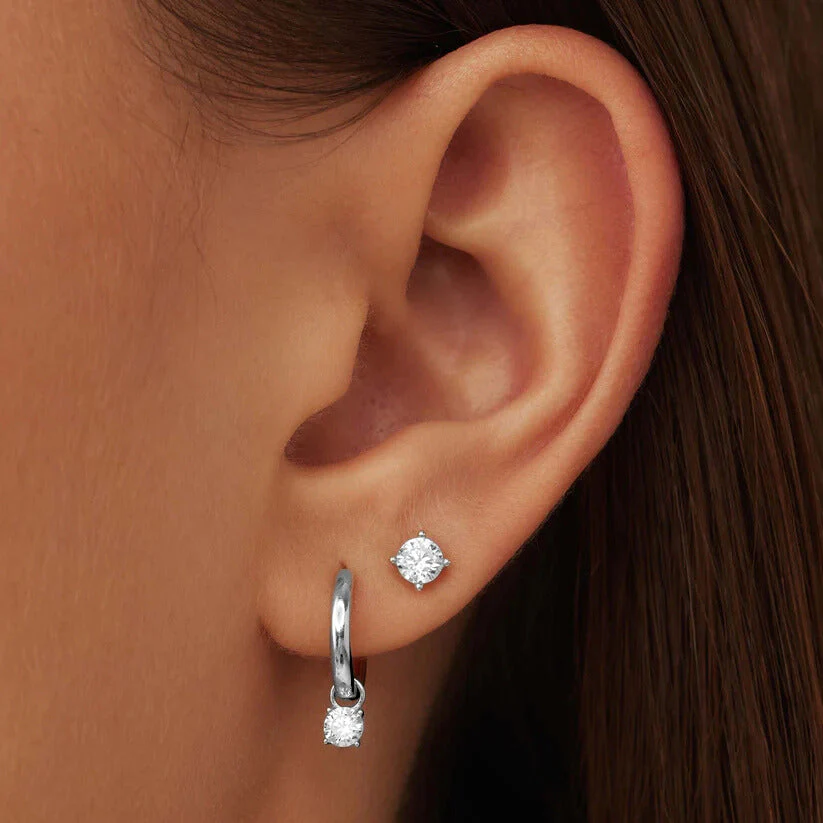 Larmes de Lune Stone Earrings Set | White Gold - Image 3