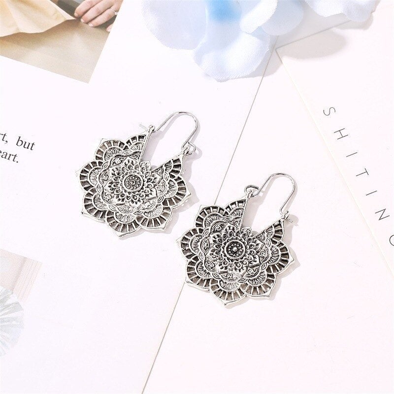 Lotus Mandala Earrings - Image 2