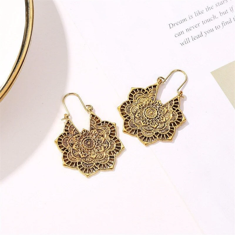 Lotus Mandala Earrings - Image 3