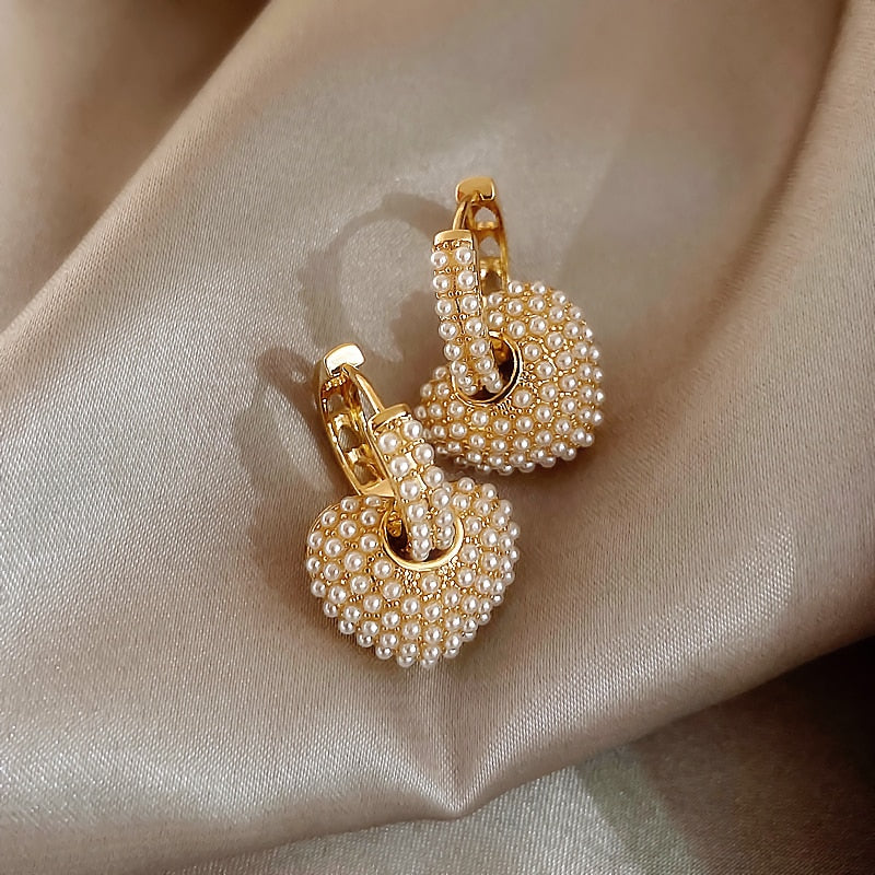 Love Pearls Gold Earrings - Image 6