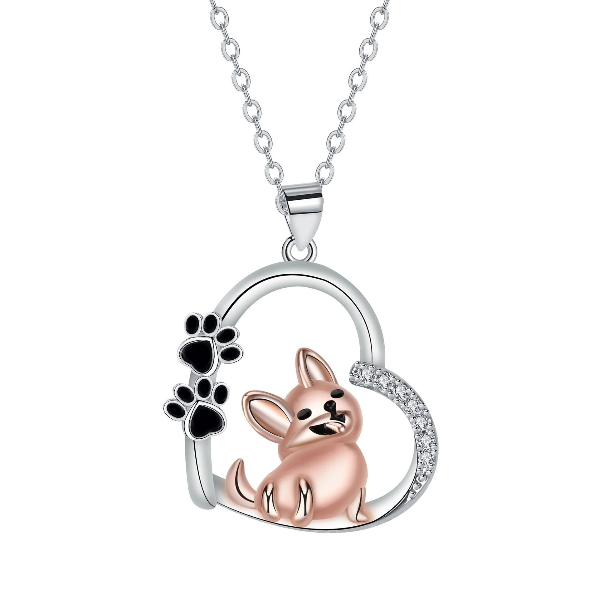 Lovely Heart-shaped Dog Pendant Necklace - Image 2