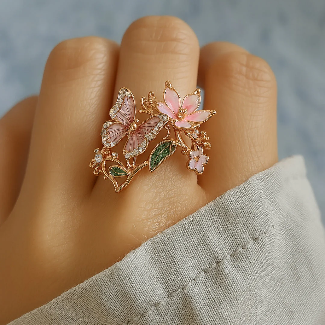Nature Bright Butterfly Zirconia Ring - Image 2