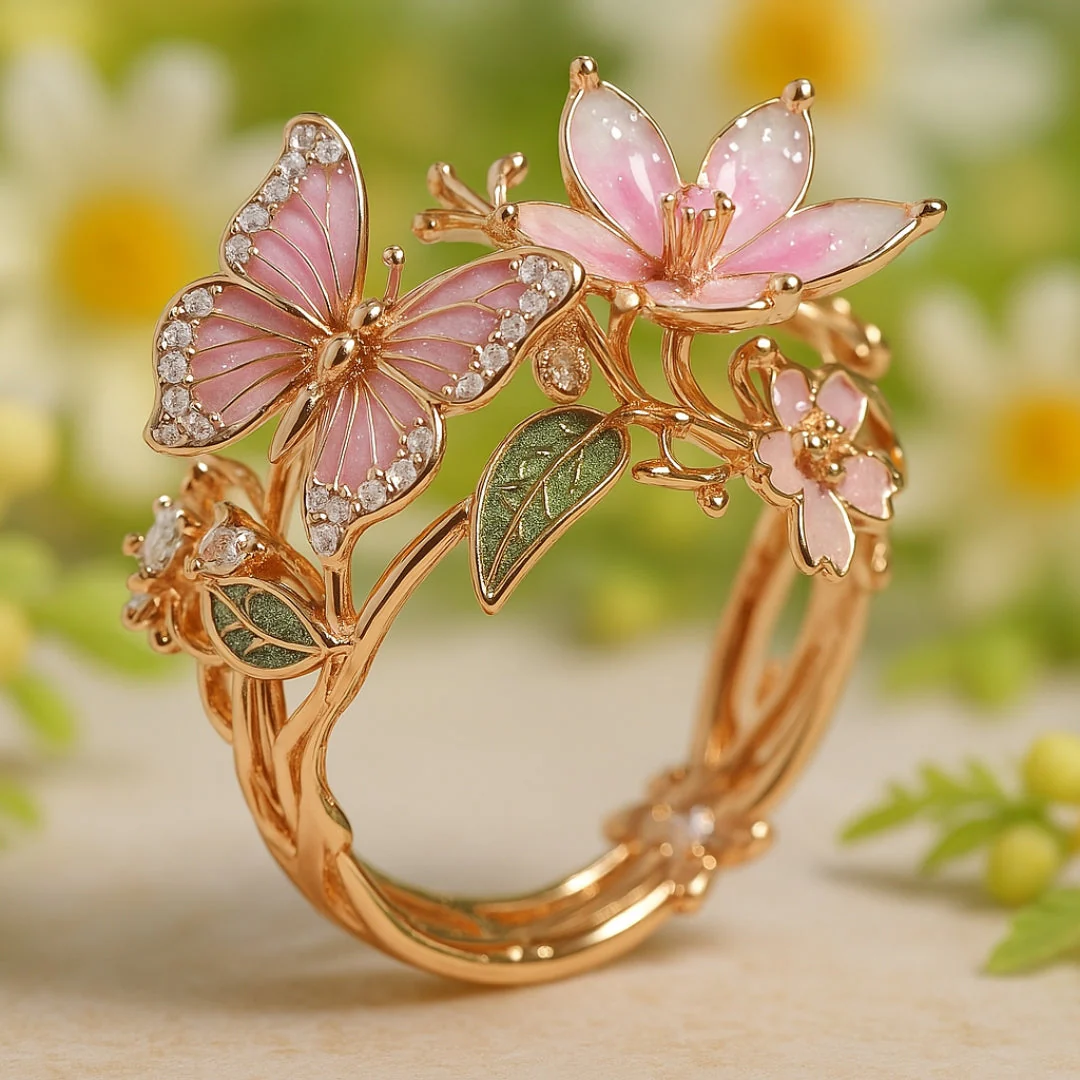 Nature Bright Butterfly Zirconia Ring - Image 3