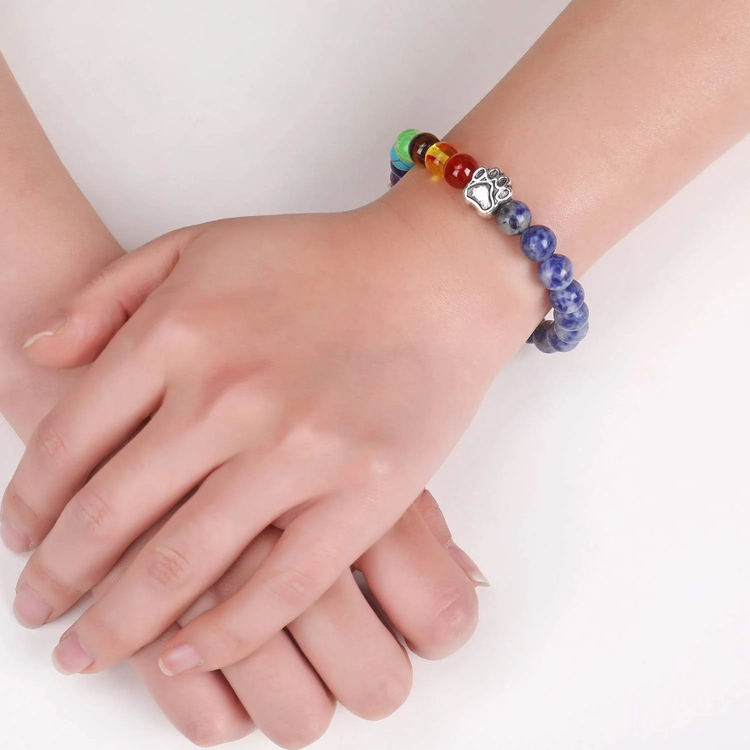 Rainbow Bridge Memorial Bracelet – 7 Chakra Bead Gift for Pet Loss - Image 3