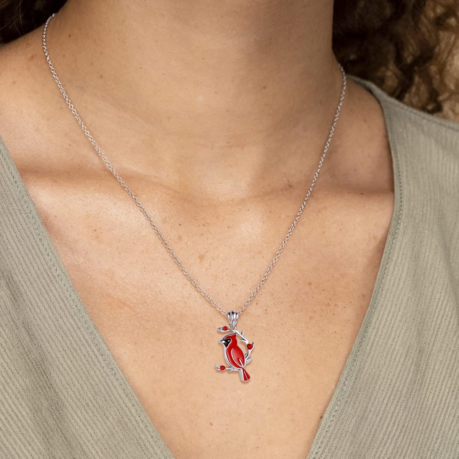 Red Cardinal Memorial Necklace - Image 4