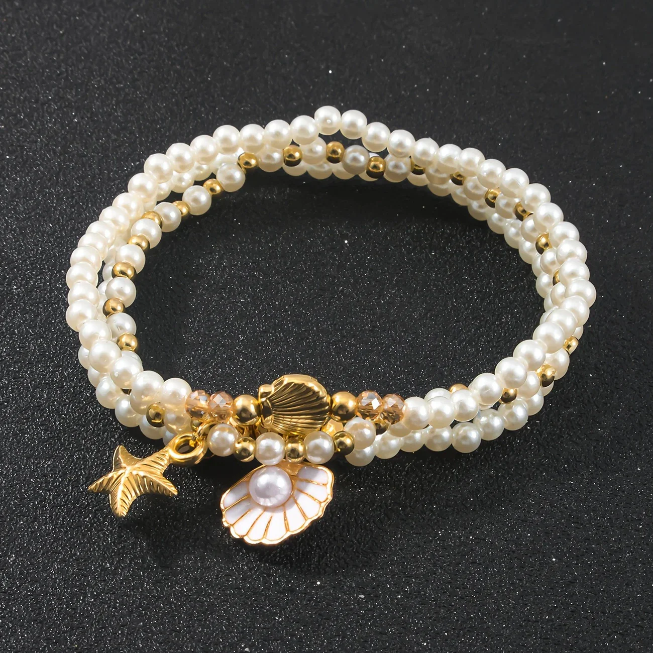 Set of 3 Elegant Pearl Bracelets - Image 2