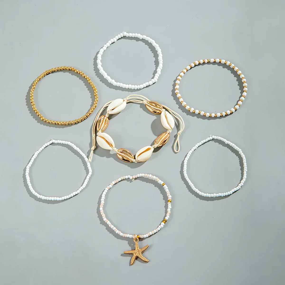 Set of 7 Elegant Summer Anklets - Image 3