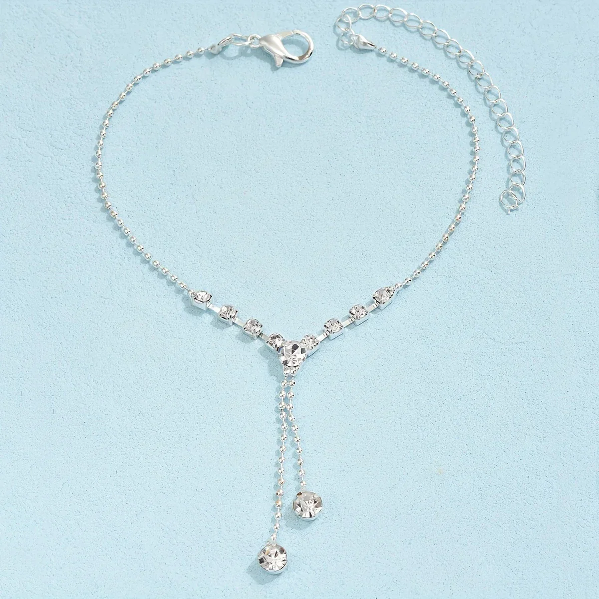 Shiny Silver Chain Anklet - Image 3
