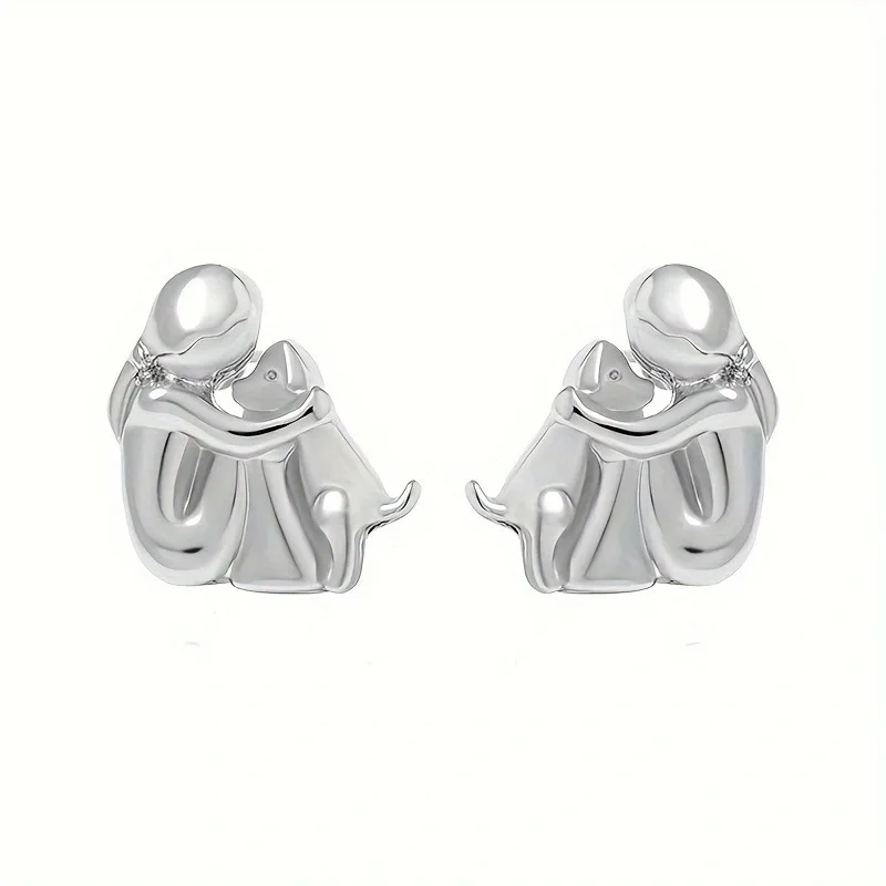 Silver and Gold Two-Tone Hug Earrings - Image 5
