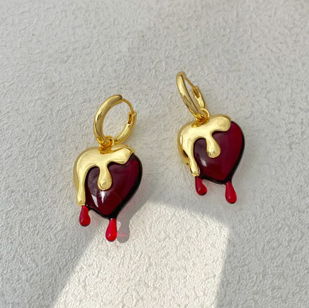 Small 18K Gold Plated Cherry-Shaped Earrings