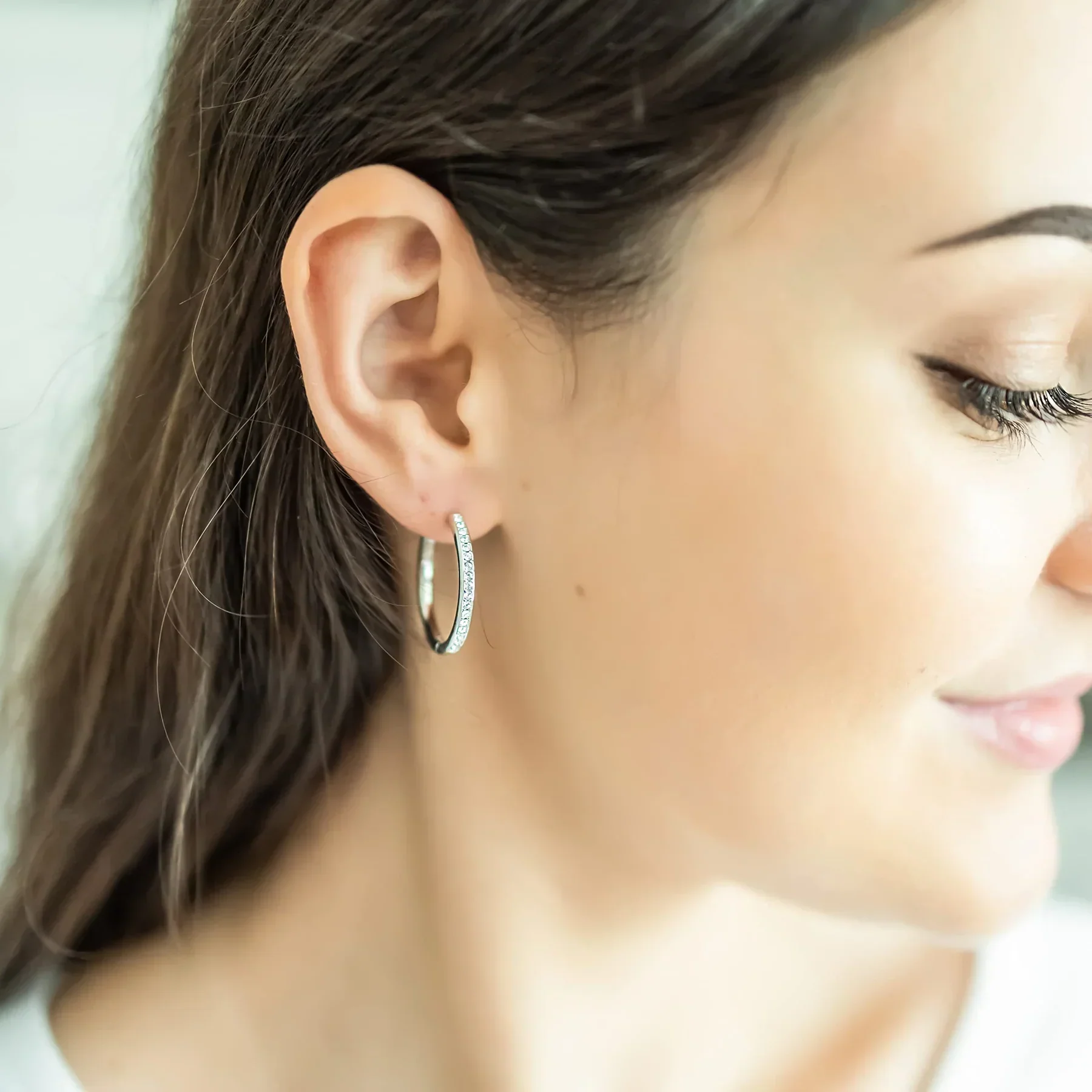 Sorel Pave Earrings | White Gold - Image 2