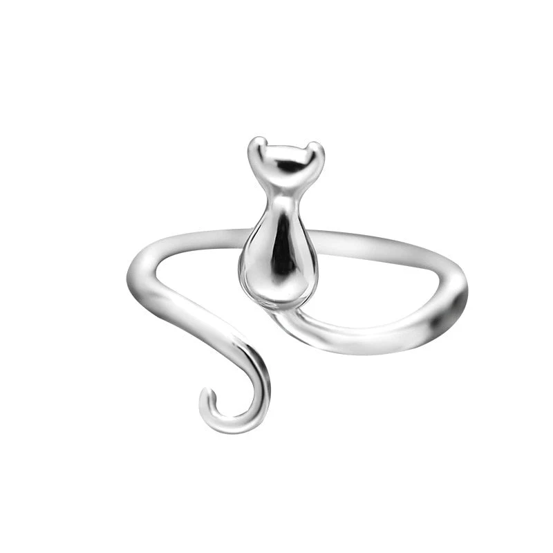 Stainless steel adorable cat ring - Image 2
