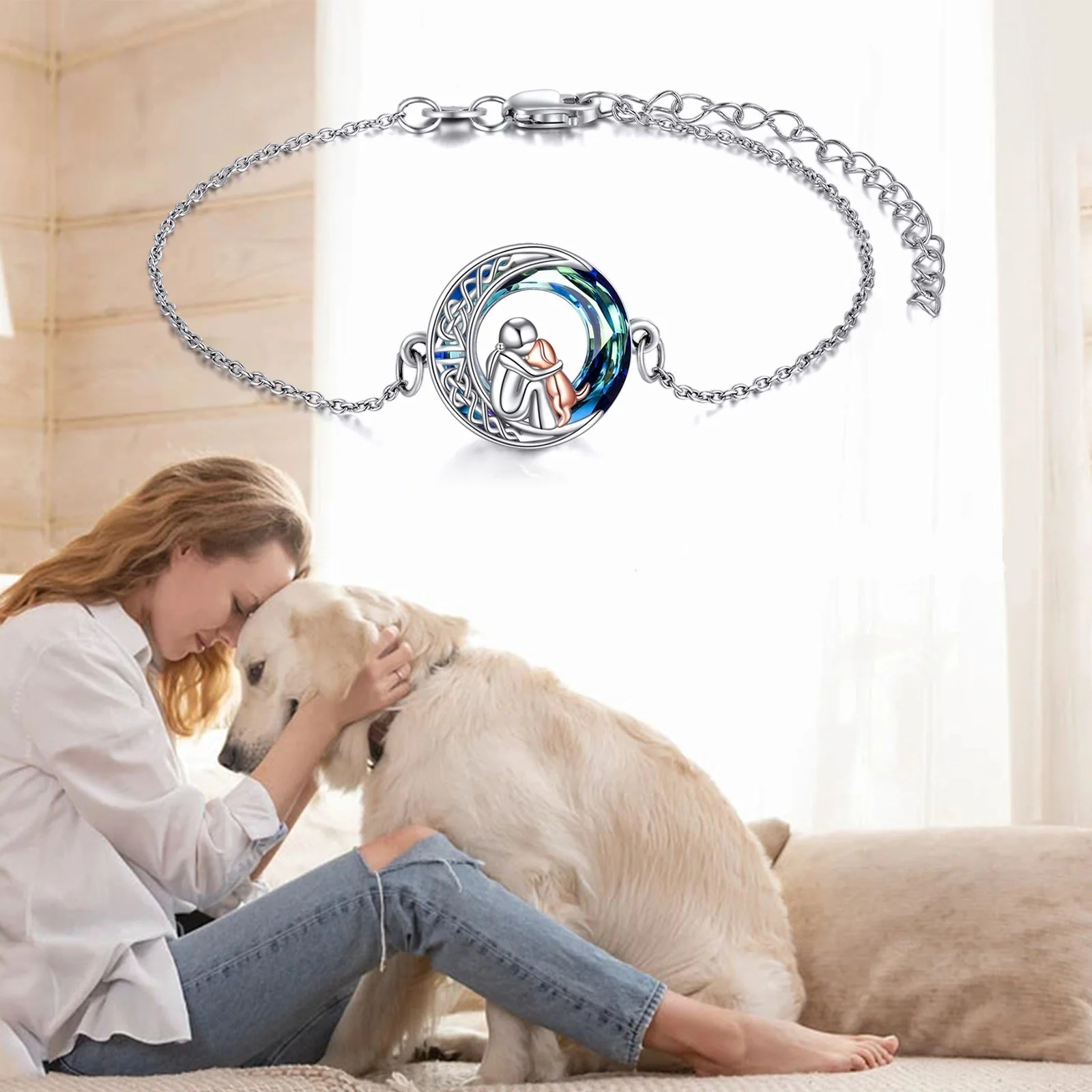 Sterling Silver Adjustable Dog Charm Bracelet - Image 5