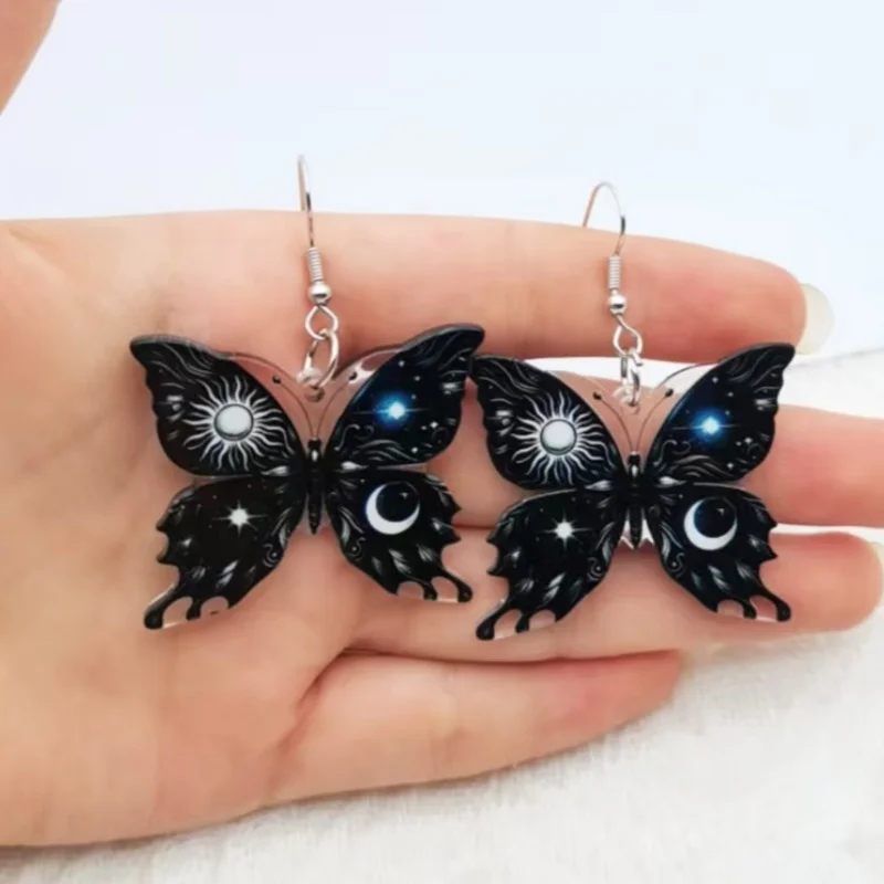 Sun Moon Butterfly Earrings - Image 4