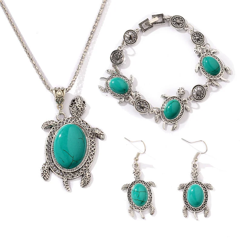 Turquoise Tortoise Jewelry Set - Image 2