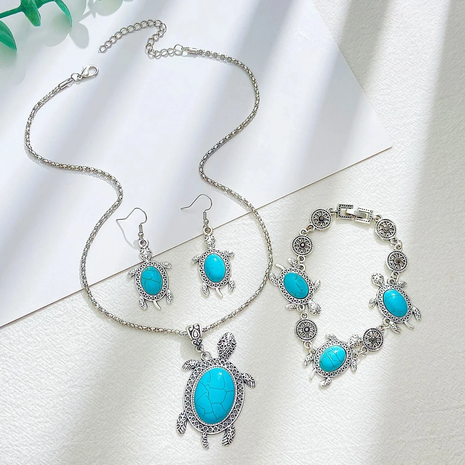 Turquoise Tortoise Jewelry Set - Image 4